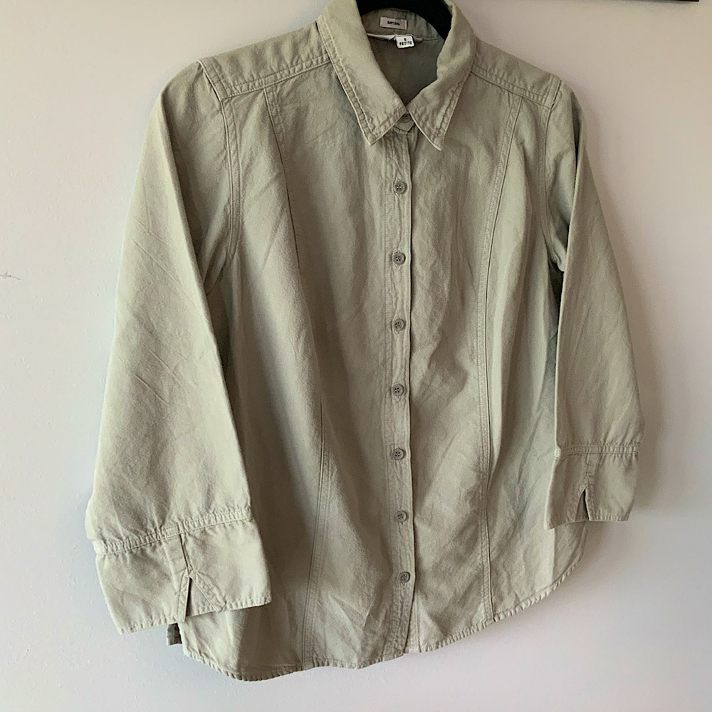 Taupe Button Up Blouse